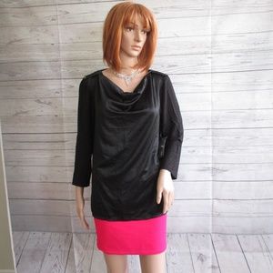 NWT - COVINGTON silky black top - sz PXL
